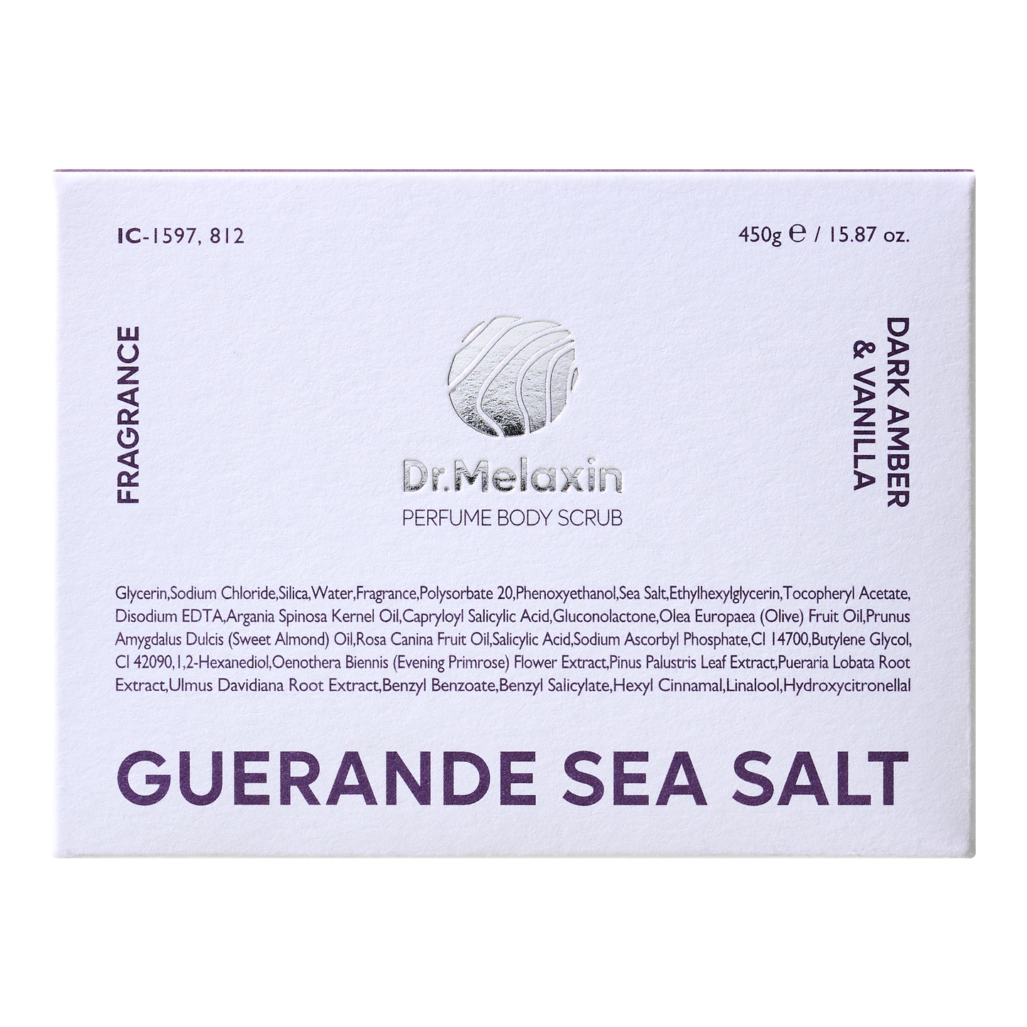 Dr.Melaxin Guerande Sea Salt Perfume Body Scrub Dark Amber & Vanilla 450g (x30) (Bulk Box)
