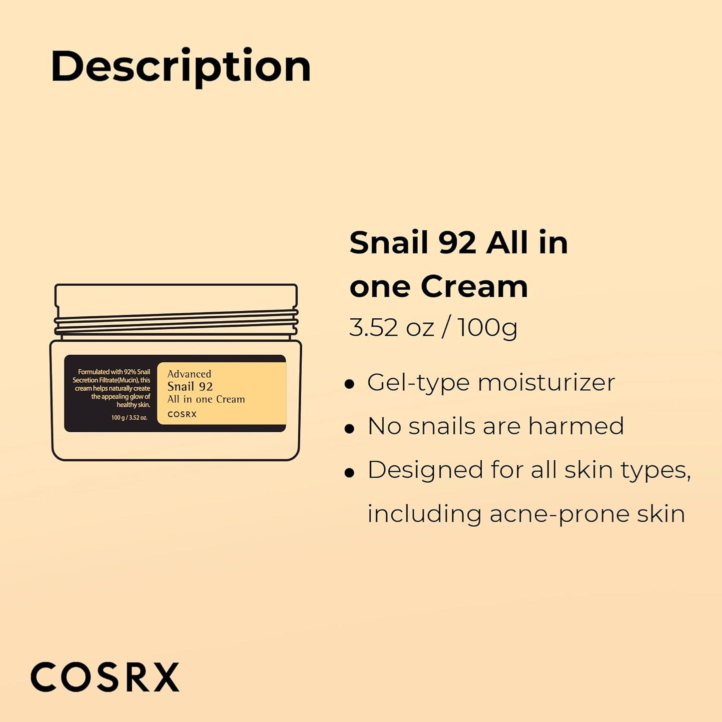 COSRX - Advanced Snail 92 All In One Cream (x60)(Bulk Box)